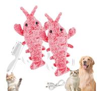 Générique Plothuge Dog Toys, Plot Huge Floppy Lobster Interactive Dog Toy, Wiggly Lobster, Jumping Moving Chew, USB Rechargeable, Safe and Durable (Pink*2)