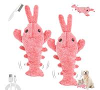 Générique Plothuge Dog Toys, Plothuge Floppy Lobster Interactive Dog Toy, Moving Pet Bauble with Electric Simulation Swing Function, for Small Medium Large Dogs and Cats (Pink-2pcs)