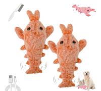 Générique Plothuge Dog Toys, Plothuge Floppy Lobster Interactive Dog Toy, Moving Pet Bauble with Electric Simulation Swing Function, for Small Medium Large Dogs and Cats (Complexion-2pcs)