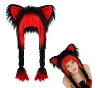 Générique Plüsch Mütze - Plüsch Warm Weich Kopfbedeckungen | Alltagstauglich Weiche Kopfaccessoires Für Cosplay Und Kostümparty | Mütze Mit Katzenohren - Für Erwachsene Und Kinder Sowie Freunde