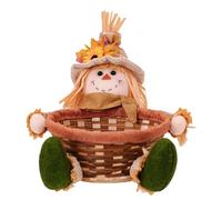 Générique Plüsch-Vogelscheuche-Thanksgiving Bird Decor, en Peluche D'épouvantail Assis | Contient Un Panier De Fruits, Une Figure De Récolte d'automne, Une De Thanksgiving pour Le Pl