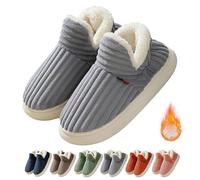 Générique Pluffi The Cozy & Stylish Slipper, Plush Fuzzy House Cloud Slide (Gris, 42/43 EU)