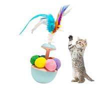 Générique Plume Ball pour Chats, Jouet de Plume de Balle de Chat, Balance Swing Ball, Cat Feather Interactive Auto-Play Enrichment Toys for Indoor Chatons éliminant l'ennui