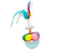 Générique Plume Ball pour Chats, Jouet de Plume de Balle de Chat - Balance Swing Ball,Feather Kitten Interactive Auto-Play Enrichment Ennuid Bored Relief Toys for Cat Pet