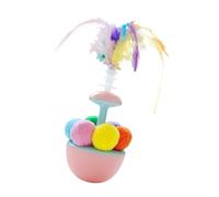 Générique Plume de Balle de Chat, Jouet de Chat à Balle Plume - Balance Swing Ball - Feather Interactive Enrichment Portable Cat Chaton Ennui Relieom Relief pour la Formation Taquinage