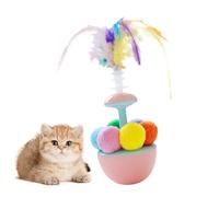 Générique Plume de Balle de Chat, Jouet de Chat à Balle Plume - Balance Swing Ball,Feather Kitten Interactive Auto-Play Enrichment Ennuid Bored Relief Toys for Cat Pet