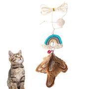 Générique Plume de pour Chat - interactif à Suspendre à la Porte, rétractable de 11,5 x 5,5 x 1 cm avec Cloche, matériaux légers et sûrs | d'intérieur de Chat de Divertissement de cha