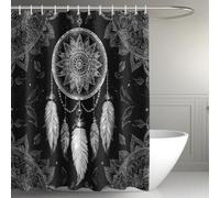 Générique Plumes Rideau de Douche 180x200, Imperméable Lavable Machine