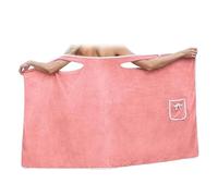 Générique Plus Size Women's Wearable Shower Skirt Bow Tie Water Absorption and Quick Drying Beauty Glow Wrap Towel with Straps (Pink,Large)