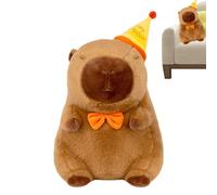 Générique Plush Animal, Birthday Capybara Toy, Huggable Bedtime Companion, Lightweight Soft Pillow with Hat, Sturdy Cuddly Stuffed Gift for Teens Girls Boys Sisters Classmates Sofa Bed Room Decor