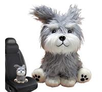 Générique Plush Animal Dolls, Schnauzer Dog Toy,9.84 inches, Gray Realistic Huggable Collectible Table Ornament, Dog Stuffed for Shelf Bedroom, Study, Living Room, Nursery, Workplace, and Daily Use
