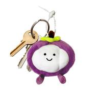 Générique Plush Bag Charm - Crystal Super Soft PP Cotton 9x5x9cm | Mangosteen Plush Pendant Stuffed Fruit Doll | Cute Backpack Purse Keychain Accessory For Kids Adults For School Travel Birthday