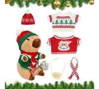 Générique Plush Capybara Toy, Interactive Dress-Up Stuffed Animal, 9 Removable Outfits, 23cm, for Collectible Display, Party Decor, Or Bedroom and Living Room Use Christmas Stuffed Animals! Featuring