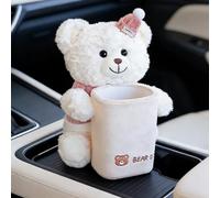 Générique Plush Car Trash Bin, 2-in-1 Bear Console, 15x10cm Tissue Holder with Soft Plush Design, Automotive Waste Container, Car Accessory with Cute Storage, Vehicle Organizer for Truck SUV RV Sedan