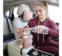 Générique Plush Car Trash Bin, 2-in-1 Bear Console, 15x10cm Tissue Holder with Soft Plush Design, Automotive Waste Container, Car Accessory with Cute Storage, Vehicle Organizer for Truck SUV RV Sedan