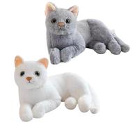 Générique Plush Cat - 12inch Soft Realistic Throw Cushion Toy, Cute Kitten Stuffed Doll Pillow, Animal Comfort Decor Piece, Handheld Cuddly Companion Figure | for Home Office Dorm Car Sofa Nursery