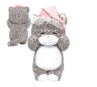 Générique Plush Cat Cushion - Toy Doll for Living Room | Short Plush with PP Cotton, 13.8 inch Pillow, Gray Yellow Style, Decorative Accessory for Kids, Bedroom, Sofa, Chair, Desk, Home, Decoration