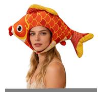 Générique Plush Fish Hat, Fun Crazy Plush Novelty Cap, Party Cosplay Costume Hat for Photography, Easter, Carnival, Masquerade, Club, Festival Events, Funny Costume Accessory, Unisex Party Headwear