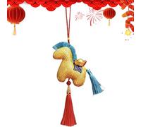 Générique Plush Horse Doll, Auspicious Keepsake Ornament, 3.94 inches Stuffed Toy with Soft PP Cotton, Short Plush Figure, Gift Accessory with Cute Design, Horse for Women Students