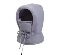 Générique Plush-Lined Thickened Thermal Hat with Face Mask for Men and Women, Windproof Fleece Balaclava Ski Winter Hooded Scarf for Cold Weather Camping and Outdoor Activities
