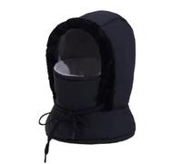 Générique Plush-Lined Thickened Thermal Hat with Face Mask for Men and Women, Windproof Fleece Balaclava Ski Winter Hooded Scarf for Cold Weather Camping and Outdoor Activities