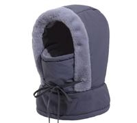 Générique Plush-Lined Thickened Thermal Hat with Face Mask for Men and Women, Windproof Fleece Balaclava Ski Winter Hooded Scarf for Cold Weather Camping and Outdoor Activities