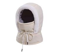 Générique Plush-Lined Thickened Thermal Hat with Face Mask for Men and Women, Windproof Fleece Balaclava Ski Winter Hooded Scarf for Cold Weather Camping and Outdoor Activities