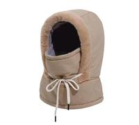 Générique Plush-Lined Thickened Thermal Hat with Face Mask for Men and Women, Windproof Fleece Balaclava Ski Winter Hooded Scarf for Cold Weather Camping and Outdoor Activities