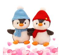 Générique Plush Penguin Dolls, Bride Groom Couple Plush, 8-inch Soft Toy Set, Sturdy Polyester Stuffed Animals, Desk Decoration Collectible Couple, Birthday Party Display for Kids for Lovers Use