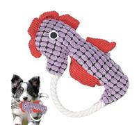 Générique Plush Squeaky Dog Toys, Durable Sea Animal Chewing Plush, Interactive Cotton Rope Pet Toy, Entertaining Crinkle Paper Stuffed Doll for Medium and Large Aggressive Chewers