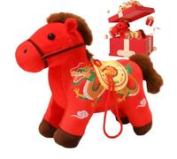 Générique Plush Toy - Plush, 4.72x5.51x2.36in Festive Doll Soft Stuffed Animal | Year of The Horse Collectible Decorative Toy, Hugging Plushes for Birthday, Christmas, Chinese New Year, Nursery Decor