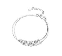 Générique Plusieurs Couple En Avec Bijoux Double Layer Design Combining Fashion And Showing Individual Charm Bracelet Breloques Bracelet Quartz Anneaux (Silver, One Size)