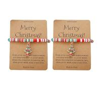 Générique Plusieurs Phrases Naturelle Anneaux Cute Santa Soft Ceramic Bead Bracelet Bracelet Rhodonite Acier Inoxydable Anneaux