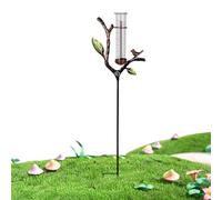 Générique Pluviomètre Oiseau pour Jardin Extérieur, Design Branche Décoratif 7 Pouces Acrylique Outil Mesure Pluie avec Piquet Métal - Incassable Facile à Lire pour Cour Pelouse Terrasse Clôture