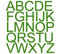 Générique - Pochette 264 lettres adhésives alphabet hauteur 0,8 cm - Vert Fonce - 14 pièces