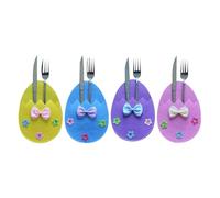 Générique Pochette à Couverts de Pâques, Porte-ustensiles de Pâques | 4X Ensemble de Sacs à Couverts de Pâques,Pochette Porte-argenterie en Feutre, décoration de Table pour Baguettes