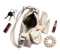 Générique Pochette À Nœud | Sac à Main en Simili Cuir Mignon Doux - Sac à Main Orné de Perles et d'un Nœud - pour Trajets Quotidiens Shopping Rendez-vous Voyages et Mariages