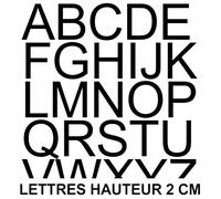 Générique - Pochette de 14 lettres adhésives hauteur 2 cm - Noir - Vinyle - Typographique - Lettres adhésives