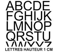 Générique Pochette de 264 lettres adhésives alphabet hauteur 1cm - Noir