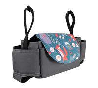Générique Pochette de Rangement à Suspendre pour Poussette en Tissu Oxford Noir Grosse Capacité pour Couches et Jouets, Organisateur Multifonction pour Sorties en Plein Air