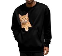 Générique Pochette for Animaux De Compagnie, Sweat-Shirt De Poche Kangourou Pull for Chiot Chat Chien Pochette De Transport, Support for Animaux Unisexe(Black,XX-Large)