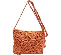 Générique Pochette minimaliste à pompons pour femme, sac rétro en corde de coton tissée, sac à bandoulière en crochet pour femme, style bohème, idéal pour les vacances ou les pique-niques