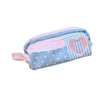 Générique Pochette Porte-Stylo avec Boucle de Transport, 1PCS | de papeterie à fermeture éclair souple, étui de rangement rose bleu pour une utilisation en classe