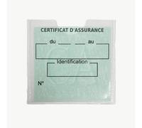 Générique Pochette Porte Vignette Attestation Assurance Auto | Fabriqué en France | Etui Adhésif Transparent Autocollant | Voiture Rangement Protection Plastifiée