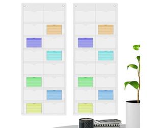 Générique Pochettes pour Fiches en Bristol,Protecteur Mural Transparent 16 Compartiments | Pochettes pour Fiches de Bureau,pour Maison Bibliothèque École ureau Étude Enseignants Cartes