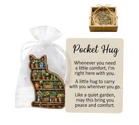 Générique Pocket Card Inspirational Gift, Artistic Positive Message Card, Cute Garden Cat Design Pocket Keepsake, Motivational Wallet Cards for Travel School Commuting Men Women Teens Family Friends