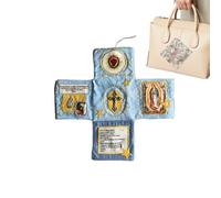 Générique Pocket Devotional Book, Portable Daily Prayer, 3.9x3.9in Small Foldable Design, Authentic Lightweight Material, Daily Prayers Books for Communion Baptism Spiritual Practice Home