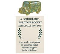 Générique Pocket Hug Cards, 2D School Bus Design, 3.94x2.76in Handmade Supportive Keepsake, Portable Pocket Sized Token for Toddler, Boys, Girls, Collectors, Birthday, Holiday, Celebrations