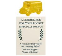 Générique Pocket Hug Cards, 2D School Bus Design, 3.94x2.76in Handmade Supportive Keepsake, Portable Pocket Sized Token for Toddler, Boys, Girls, Collectors, Birthday, Holiday, Celebrations