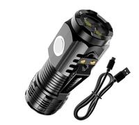 Générique Pocket LED Torch, High Waterproof Metal Light, USB Rechargeable Magnetic Base Clip, Portable Inspection Work Lamp, Travel Car Repair Gear, Camping Hiking Running